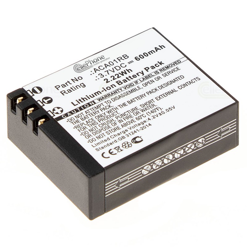 Μπαταρία βιντεοκάμερας Activeon C/C Gold/type ACA01RB 3,7V 600mAh Li-polymer (C9C)