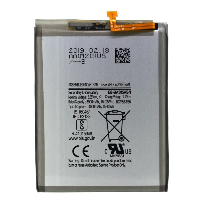 Μπαταρία smartphone mobile phone, Samsung Galaxy A50 (2019) / SM-A505 / type EB-BA505ABU and others 3,85V 3900mAh Li-Polymer (P9SMA50)