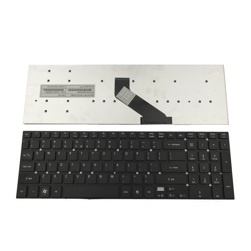 Πληκτρολόγιο Acer Aspire 5830 5755 V3-571G V3-731 V3-771G V3-772 E1-522 E1-530 E1-532 E1-570 E1-572 E5-571 ES1-512 ES1-711 TMP256 Black US Without FRAME - KB.I170A.410 NK.I1713.066 NK.I171S.00W MP-10K33U4-6983 PK130IN1B00 PK130N42A00