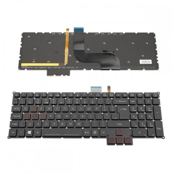 Πληκτρολόγιο Acer Predator 17 G5-793 G9-791 Black UI (--Big Enter) With RGB Backlit (Бели букви) - NK.I1513.02S
