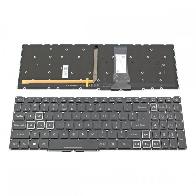 Πληκτρολόγιο Acer Nitro 5 AN515-43 AN515-54 Black Without Frame With Backlit(RGB) US (--Small Enter) - NK.I1513.177 PK133361C00