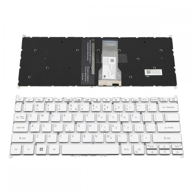 Πληκτρολόγιο Acer Swift 3 SF314-54 SF314-54G SF314-56G Silver Without Frame, Backlit US (--Small Enter) - NK.I1313.20M