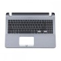 Πληκτρολόγιο ASUS VivoBook X507 X507MA X507U X507UA X507UB Y5000 (Palmrest with keyboard ) Black With Gray Frame US Without touchpad (Small Enter) - 0KN1-3X1US12 0KNB0-51000US00
