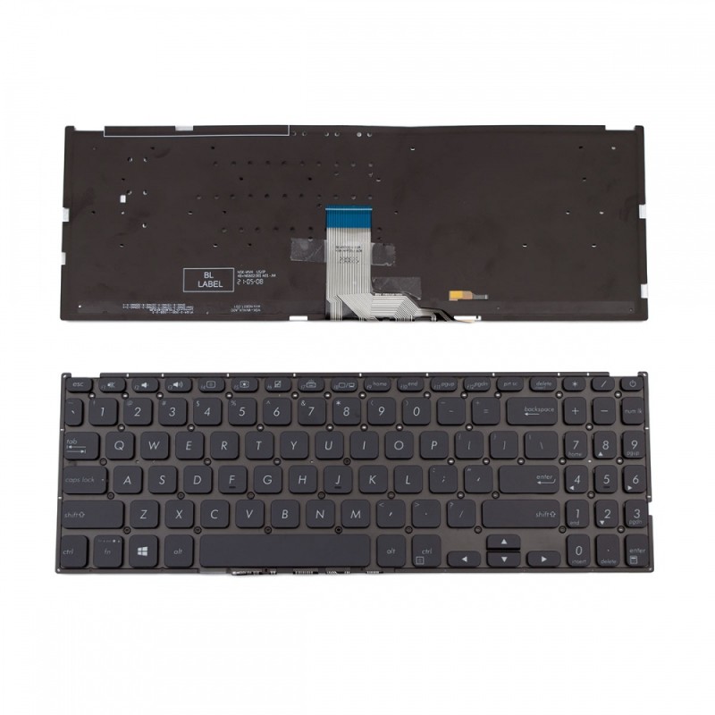 Πληκτρολόγιο ASUS VivoBook X512 X512FA X512DA X512UA X512UB Black Without Frame Backlit US (Small Enter) - 0KNX0-1120US009 AE03U0106 