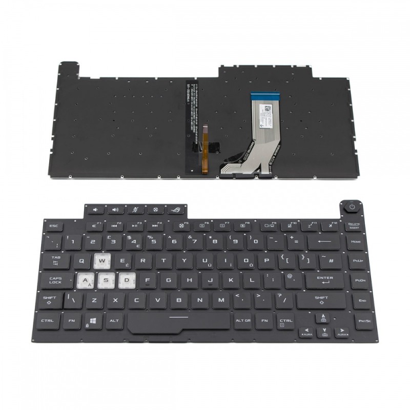 Πληκτρολόγιο ASUS ROG Strix G512 G531 G531G G531GT Black Without Frame, Backlit (RGB) UK (Small Enter) - 0KN1-8T4UI11