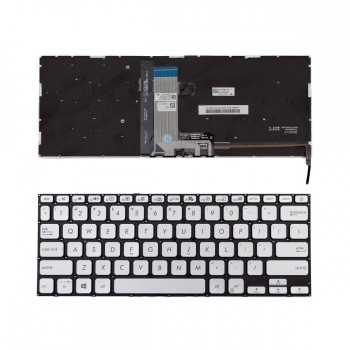 Πληκτρολόγιο ASUS Vivobook X415 X415J X415JA V4200J V4200E M4200U Y4200D Y4200F X412U X412F A409J A409M with Backlit Silver Without Frame US (Small Enter) - HQ21013671000