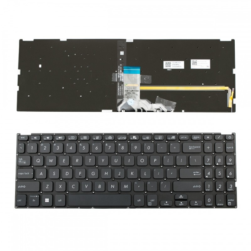 Πληκτρολόγιο ASUS Vivobook X515 X515DA X515EA X515J X515JA X515UA X515MA with Backlit Black Without Frame US (Small Enter) - HQ21019718000 0KNB0-560NUS00 0KN1-CE1US12 ASM1BM73US