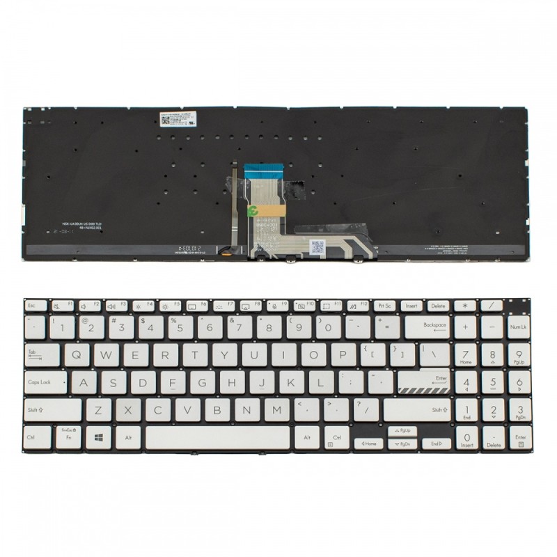 Πληκτρολόγιο ASUS Vivobook pro 15 K3500P X3500PA Silver (--Small enter) US - 0KNB0-562STA00