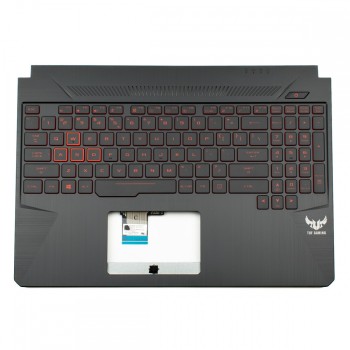 Πληκτρολόγιο ASUS FX505GE-1B Black (Palmrest with keyboard) (Red font) with Backlit small enter US - 90NR00S2-R34UI0 90NR00S2-R32UI0 90NR00S2-R34UI0 13N1-5JA0701 13N1-5JA0801 13N1-5JA0901 13NR0131AP0111 13NR00S1AP0211