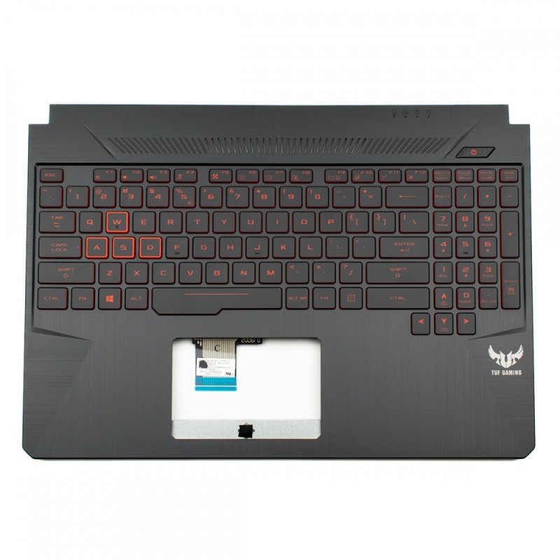 Πληκτρολόγιο ASUS FX505GE-1B Black (Palmrest with keyboard) (Red font) with Backlit small enter US - 90NR00S2-R34UI0 90NR00S2-R32UI0 90NR00S2-R34UI0 13N1-5JA0701 13N1-5JA0801 13N1-5JA0901 13NR0131AP0111 13NR00S1AP0211