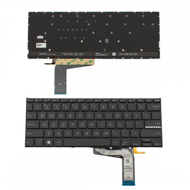 Πληκτρολόγιο ASUS Vivobook X1402 Black Without Frame US (Small Enter) Backlit - 0KNB0-1605TA00