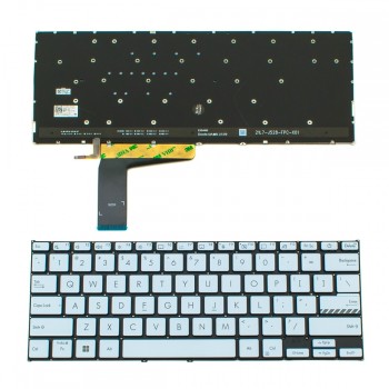 Πληκτρολόγιο ASUS Vivobook X1402 Silver Without Frame US (Small Enter) Backlit - 0KN1-FE1E212