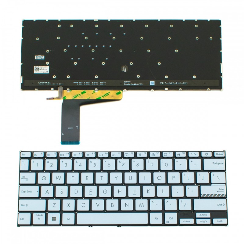 Πληκτρολόγιο ASUS Vivobook X1402 Silver Without Frame US (Small Enter) Backlit - 0KN1-FE1E212