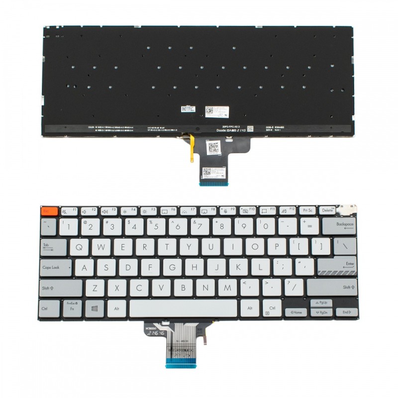 Πληκτρολόγιο ASUS Vivobook M3400 M3401 M3401Q X7400 X3400 X3400P K3400P Gray Without Frame US (Small Enter) Backlit - 0KNB0-1603US00