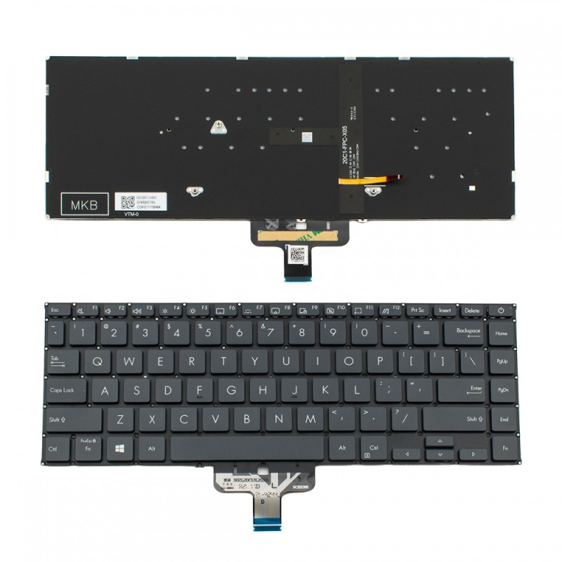 Πληκτρολόγιο ASUS ZenBook 14 UX435 UX435E UX435EGL UX435EAL U4800EGL Black Without Frame US (Small Enter) Backlit - G1AS20C10U