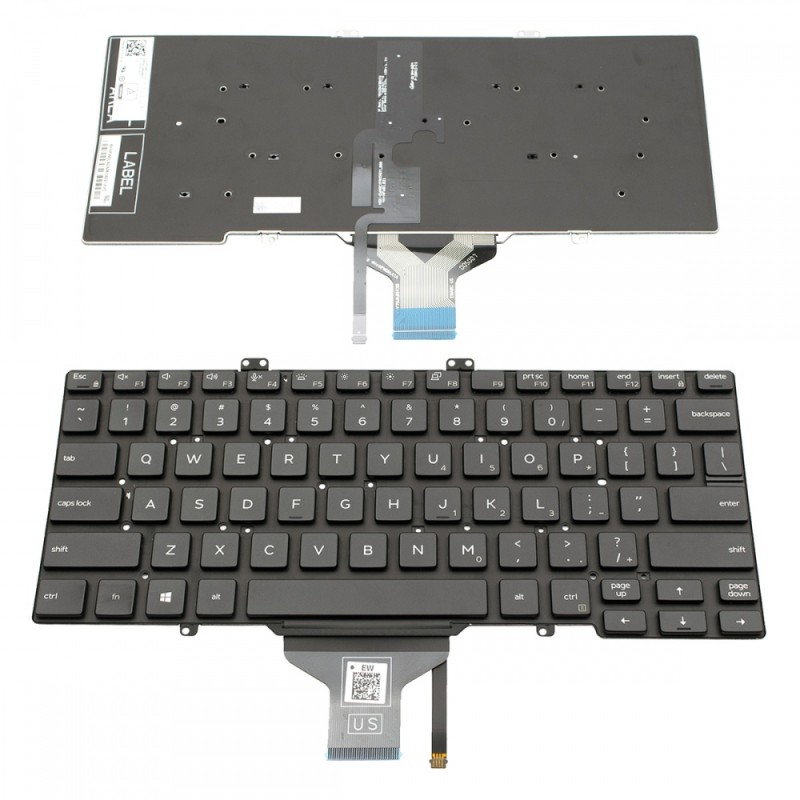 Πληκτρολόγιο Dell Latitude 7400 5400 5401 Black Without Frame, Backlit US (--Small Enter) - RN86F PK132EE1B00