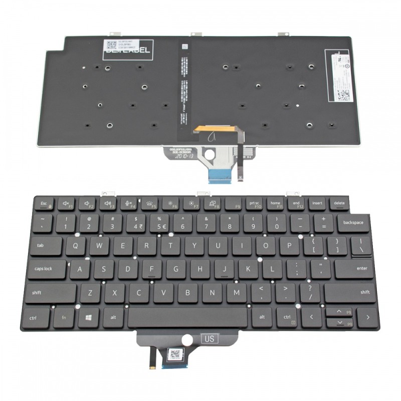 Πληκτρολόγιο Dell Latitude 5320 7310 7320 Black Without Frame, Backlit US (--Small Enter) - 1828G PK1330R2B01
