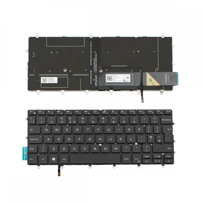 Πληκτρολόγιο Dell XPS 7390 9370 9380 Black Without Frame, Backlit UK (Big Enter) - 82FHM