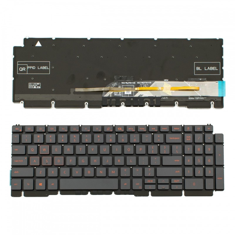 Πληκτρολόγιο Dell Vostro G15 5510 G15 5511 G15 5515 G15 5520 G15 5521 G15 5525 Black with Red font Backlit US Small Enter - 0H4XRJ