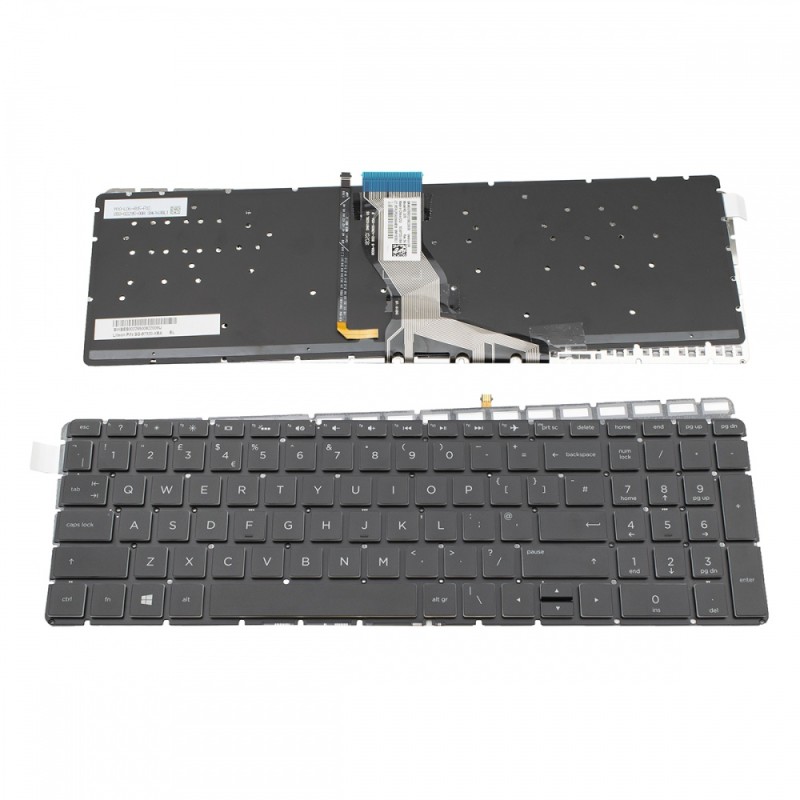 Πληκτρολόγιο HP Pavilion 15-cd072nr 15-cd074cl 15-cd075nr 15-cd076c 15-RAl Black Without Frame With Backlit Board UK (Small Enter) - SG-87320-XBA