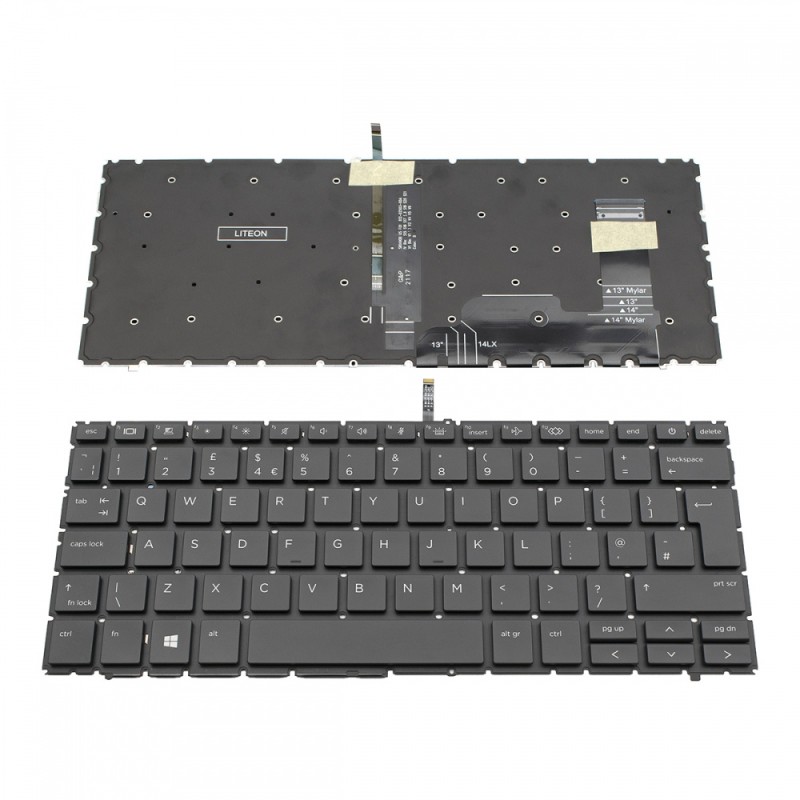 Πληκτρολόγιο HP EliteBook 840 G9 Black Without Frame UK With Backlit (BIG Enter) - 6037B0224603