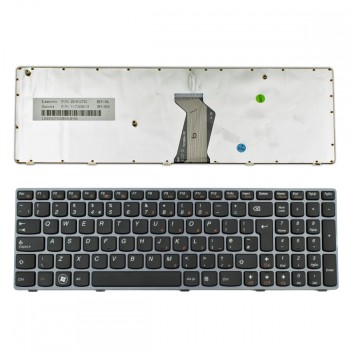 Πληκτρολόγιο Lenovo Ideapad Z570 V570 B570 B570A B570G B575 B580 B590 V570C GRAY FRAME BLACK UK - 25012375 25012720