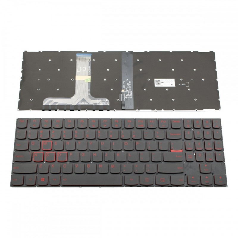 Πληκτρολόγιο Lenovo Legion Y520 Y520-15IKB Y530-15ICH R720 R720-15IKB BLACK WITHOUT FRAME With Backlit (RED light) US (--SMALL ENTER) - LCM16F83USJ6866 PK131B4B00 PK131B5B00 PK131HV3800