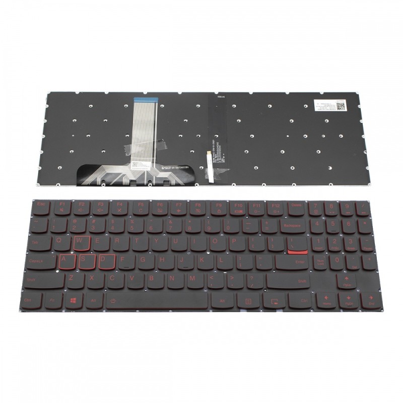 Πληκτρολόγιο Lenovo Legion Y520 Y520-15IKB Y530-15ICH R720 R720-15IKB BLACK WITHOUT FRAME With Backlit (RED light) US (--SMALL ENTER) - PK131YJB17