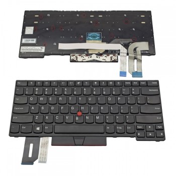 Πληκτρολόγιο Lenovo ThinkPad T14 P14s 1st Gen E480 L480 L380 Yoga T480s Black Frame Black With Pointing Stick US (TYPE 2) - 01YP320 01YP240 PK131661A00 PK131BR1A01