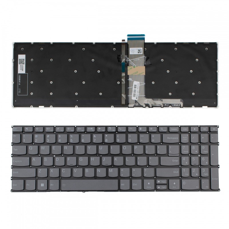 Πληκτρολόγιο Lenovo Ideapad 3 15ITL6 Thinkbook 15 G2 15 G3 15P G2 V15 G2 IdeaPad 1 15ALC7 15AMN7 15IAU7 15IGL7 15IRU7 1-15ADA7 15IJL7  Gray Without Frame with Backlit US (--Small Enter) - PK131K73E26 SN21B40763