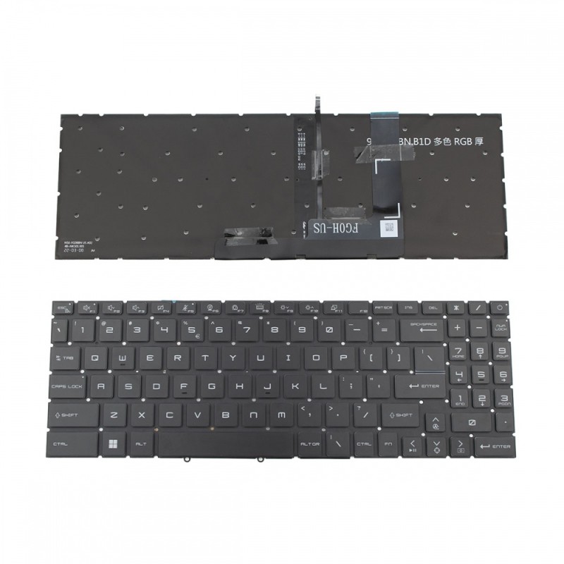 Πληκτρολόγιο MSI GF76 Backlit Black Without Frame US (--Small Enter) 
