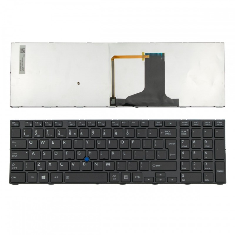 Πληκτρολόγιο Toshiba Tecra W50-A W50-A-102 W50-A-115 W50-A-10J A50-A with Frame with poinstick Black Backlit UI - MP-13F76U4J356 G83C000DQ3UE