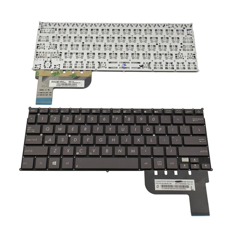 Πληκτρολόγιο Laptop keyboard για ASUS Zenbook UX21A Brown Without Frame US (Small Enter) - 0KNB0-1622US00 PK130SO610S 9Z.N8KBC.401