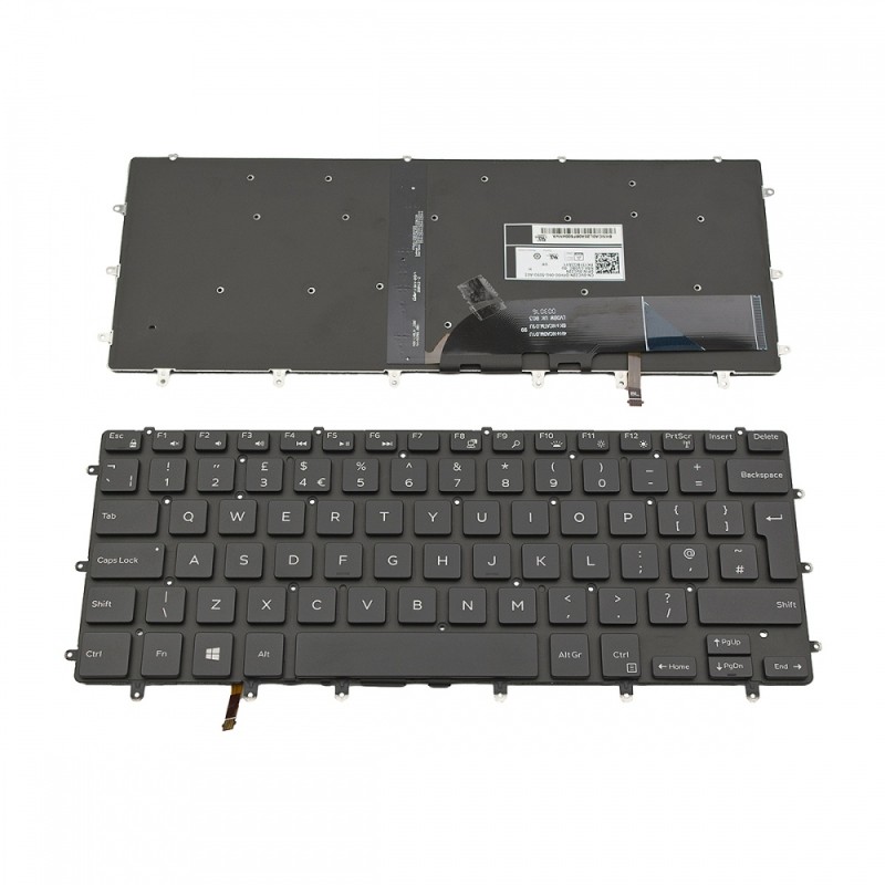 Πληκτρολόγιο Laptop keyboard για DELL INSPIRON 7568 PRECISION 5510 5520 5530 M5520 XPS 15 9550 9560 9570 BLACK Without Frame UK(BIG Enter) BACKLIT - VC22N NSK-LV0BC