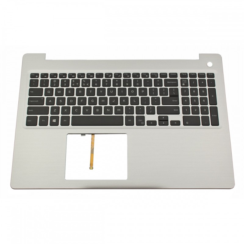 Πληκτρολόγιο Laptop keyboard για Dell Inspiron 15 5570 5575 Silver Frame Black, Backlit US (Palmrest with keyboard) - 4D3R8 M1FJK AP21C000810