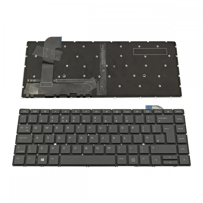 Πληκτρολόγιο Laptop keyboard για HP Zbook Studio G7 Dark Gray Witout Frame, Backlit UK (Big Enter) - LK132VB1A10