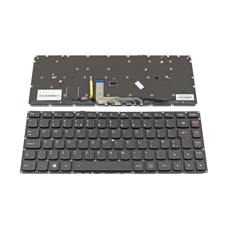 Πληκτρολόγιο Laptop keyboard για Lenovo Yoga 900-13ISK Yoga 4 Pro Black Without Frame With Backlit UK (Big Enter) - SN20H55978 LCM15A5 PK130YV3A10