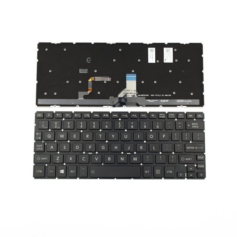 Πληκτρολόγιο Laptop keyboard για Toshiba Satellite Radius P20W-C P25W-C Black Without Frame US (Small Enter) With Backlit - H000095300 9Z.N8PBU.701 0KN0-DV1US13