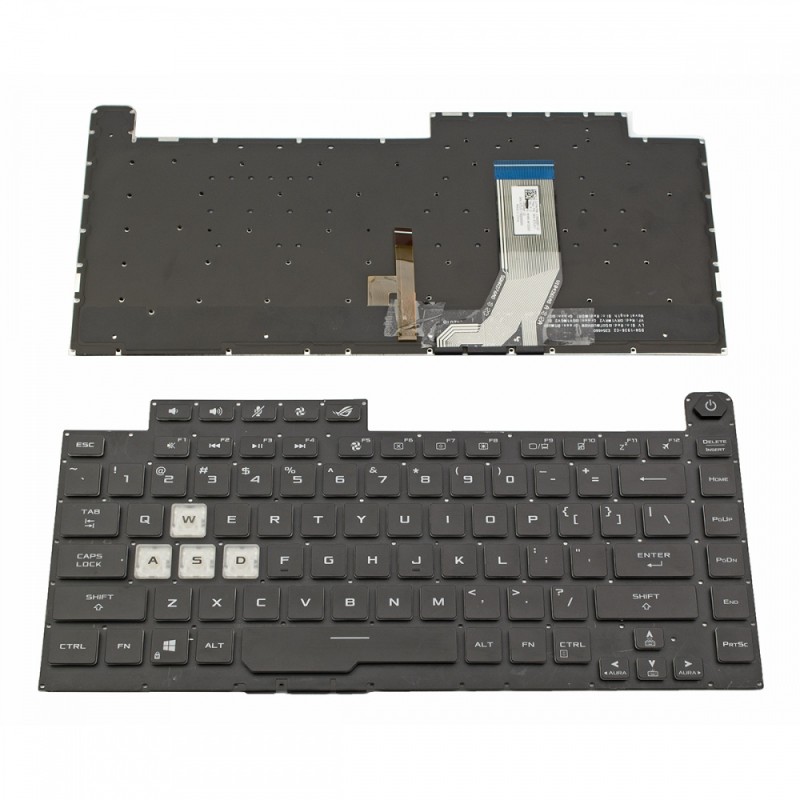 Πληκτρολόγιο Laptop keyboard για ASUS ROG Strix G512 G531 G531G G531GT Black Without Frame, Backlit (RGB) US (Small Enter) - 0KN1-8T4UI11