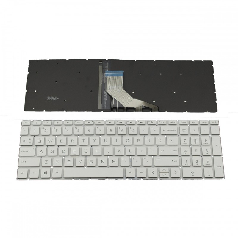 Πληκτρολόγιο Laptop keyboard για HP 250 G7 255 G7 Pavilion 15-DA 15-DB 15-DK 15-CS White Without Frame, Backlit Board US (Small Enter) - L13320-031 9Z.NEZBC.N01 PK1329I1L00