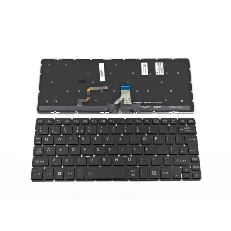 Πληκτρολόγιο Laptop keyboard για Toshiba Satellite Radius P20W-C P25W-C Black Without Frame UK (Big Enter) With Backlit - H000095970 9Z.N8PBU.70U 0KN0-DV1UK13