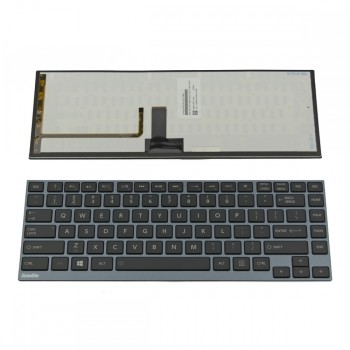 Πληκτρολόγιο Laptop keyboard για Toshiba Satellite U900 GRAY FRAME BLACK Backlit - AETEAU01020-US N860-7837-T401 PK130T71B00