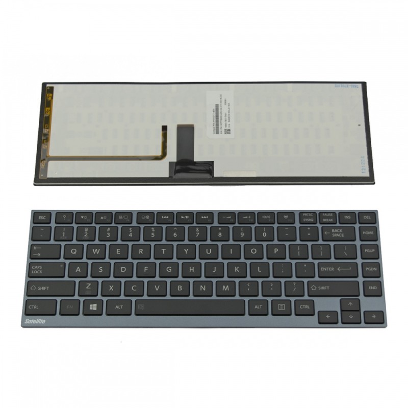 Πληκτρολόγιο Laptop keyboard για Toshiba Satellite U900 GRAY FRAME BLACK Backlit - AETEAU01020-US N860-7837-T401 PK130T71B00