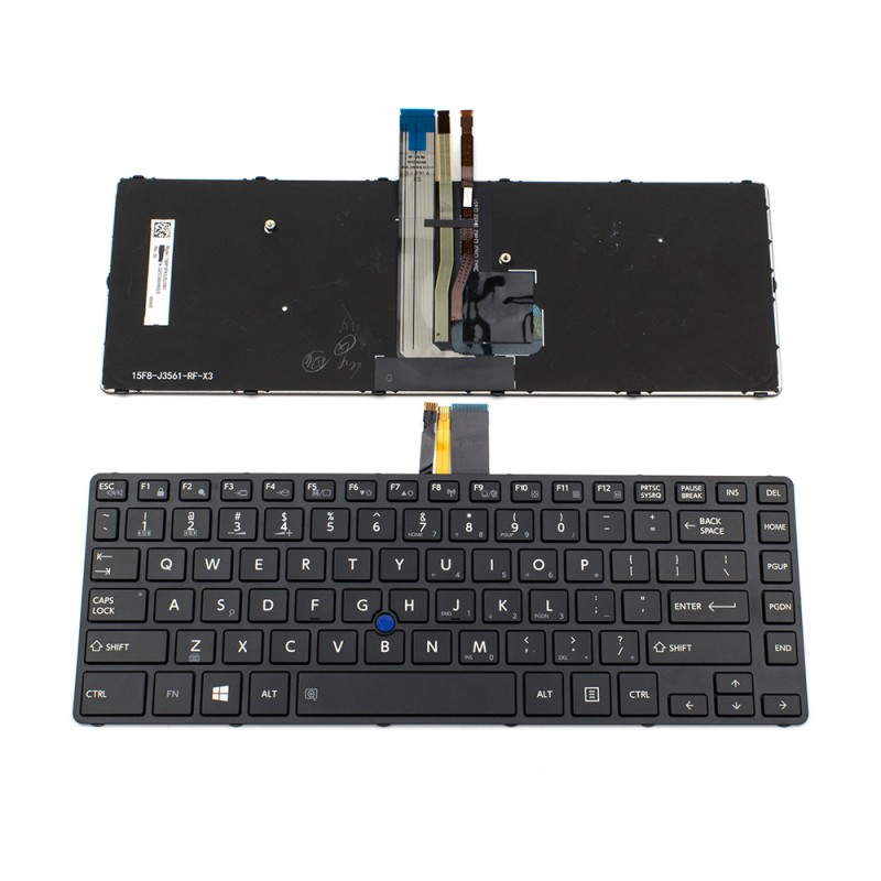 Πληκτρολόγιο Laptop keyboard για Toshiba Tecra A40-C A40-C1430 A40-C1440 A40-C-18R GLOSSY FRAME BLACK US With point stick,Backlit - G83C000H95US TBM15F83US