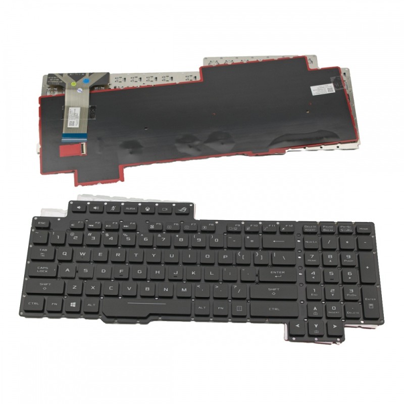 Πληκτρολόγιο Laptop keyboard για ASUS ROG G703 G703VI G703GI G703GS Black Without Frame With Backlit Board US (Small Enter) - 0KNB0-E612US00 0KN1-2L2US11 V170562BS1