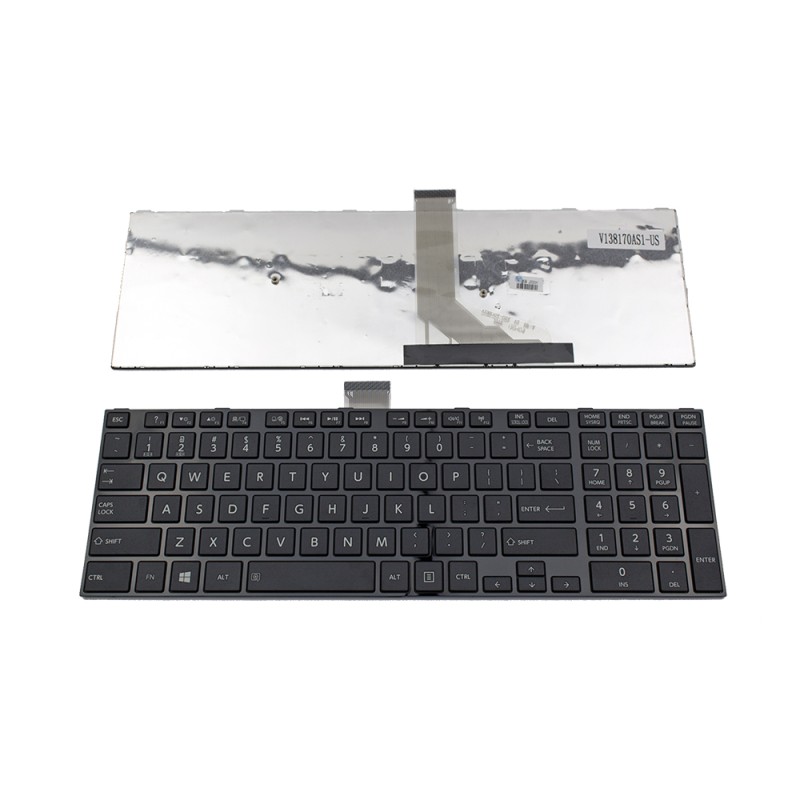 Πληκτρολόγιο Laptop keyboard για Toshiba Satellite E55-A C50-A L50-A L55-A M50-A S50-A S55-A U50-A U55-A S70-A S70-B S75-A S75-B L70-A L75-A L70-B L75-B C70-A C75-A C70-B C75-B BLACK FRAME BLACK US/UI - H000047280 V138170AS1-US V138126AK1 9Z.N7USV.M01 9Z.