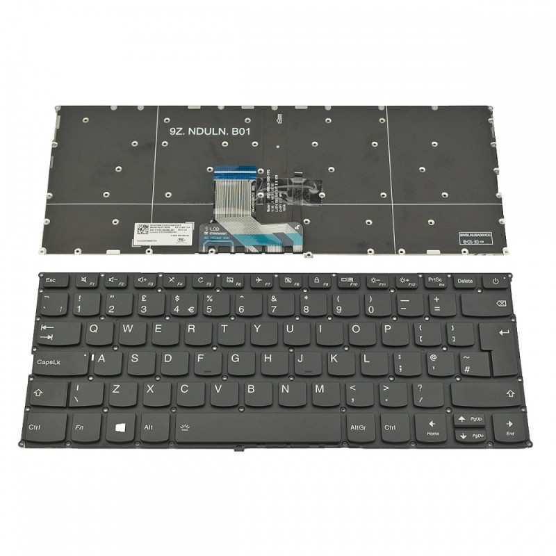 Πληκτρολόγιο Laptop keyboard για Lenovo Ideapad 320s-13ikb 720s-14ikb Yoga 720-13IKB Black Without Frame With Backlit UK (--Big Enter) - SN20M62103 9Z.NDUBN.J0U