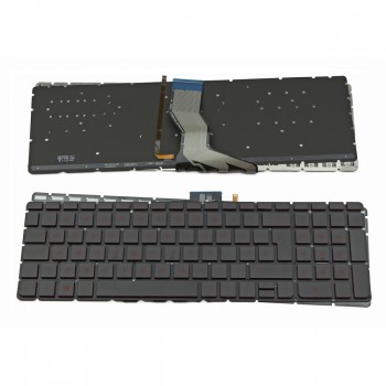 Πληκτρολόγιο Laptop keyboard για HP Pavilion 15-AB BLACK Without FRAME UK (Big Enter) With Backlit Board (Red Printing) - 9Z.NC8BQ.70U NSK-CW7BQ