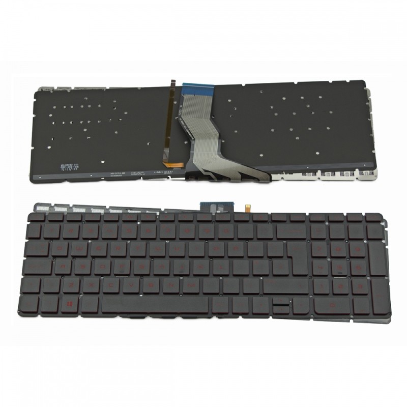 Πληκτρολόγιο Laptop keyboard για HP Pavilion 15-AB BLACK Without FRAME UK (Big Enter) With Backlit Board (Red Printing) - 9Z.NC8BQ.70U NSK-CW7BQ