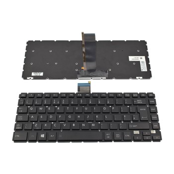 Πληκτρολόγιο Laptop keyboard για Toshiba Satellite E45T-B L40-B S40-B GLOSSY Black Without FRAME Backlit UK (Big Enter) - H000076420 9Z.NBFBU.00U 0KN0-VP4UK13